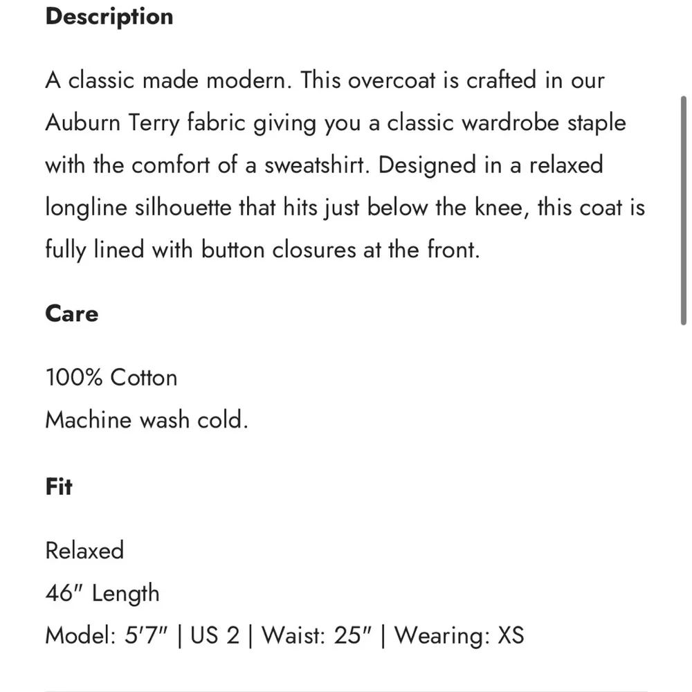 NWT Michael Stars Heather Grey Torres Terry Overcoat - Picture 5 of 7